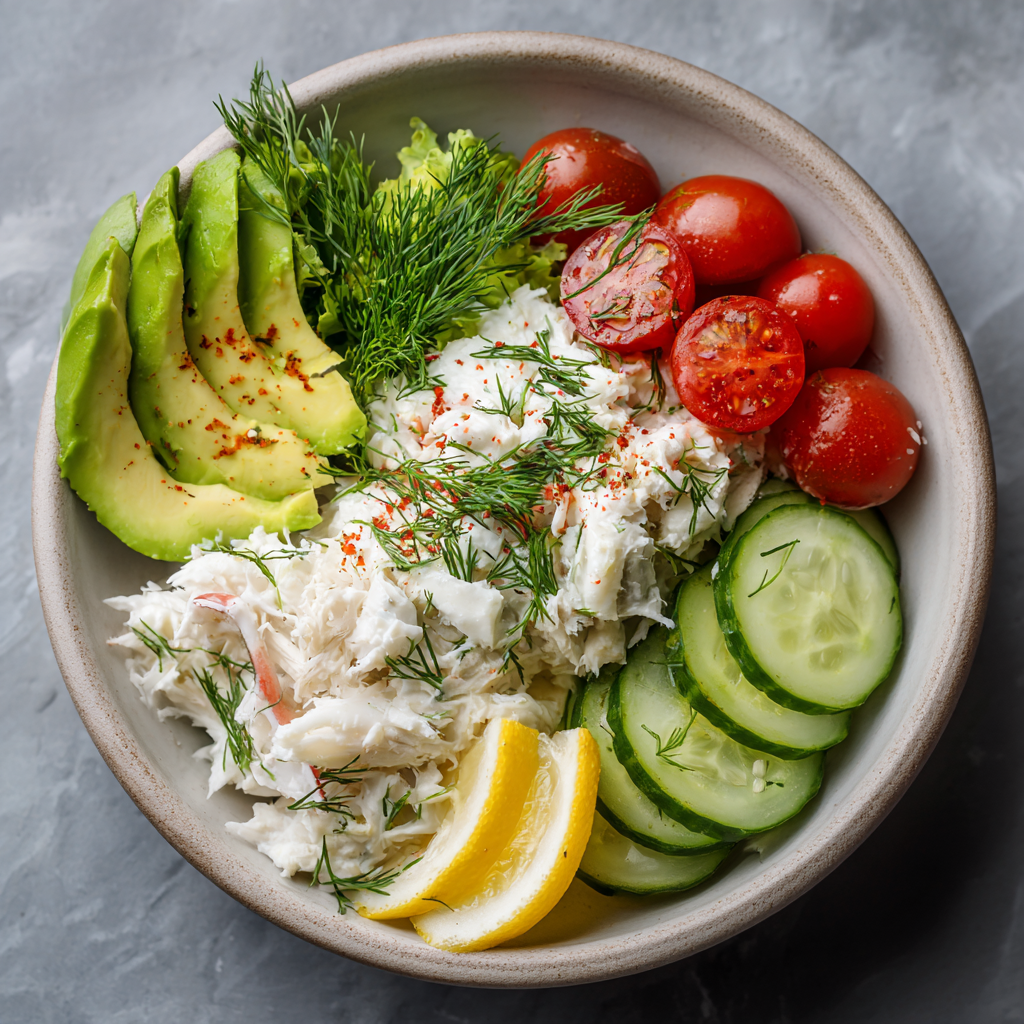 Crab Cottage Cheese Bowl